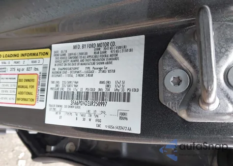 2018 Ford Fusion Se из США, поврежденный, VIN 3FA6P0HD3JR250997